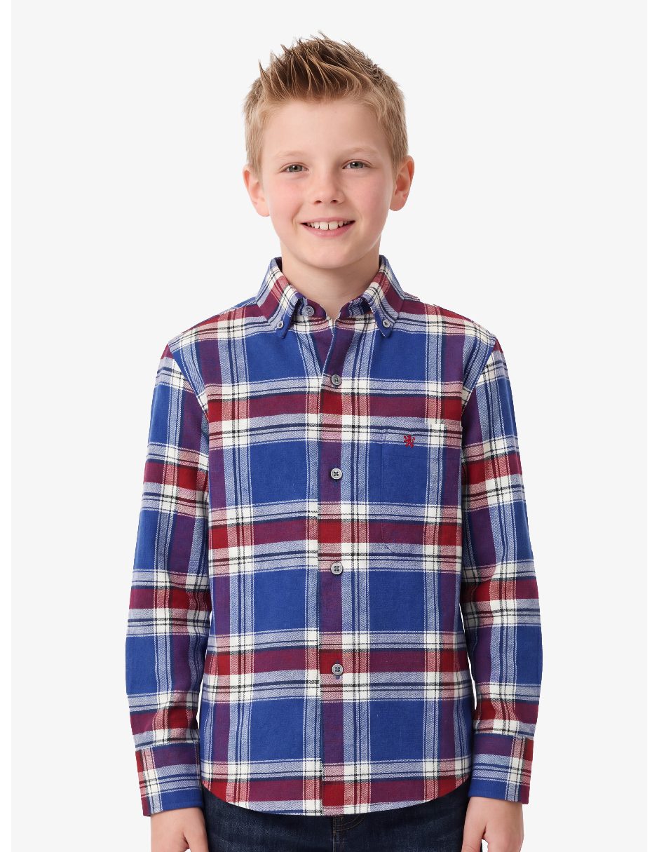 Camisa casual de algodón manga larga para niño