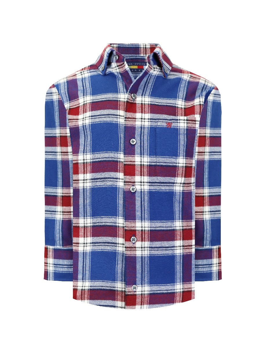 Camisa casual de algodón manga larga para niño 5