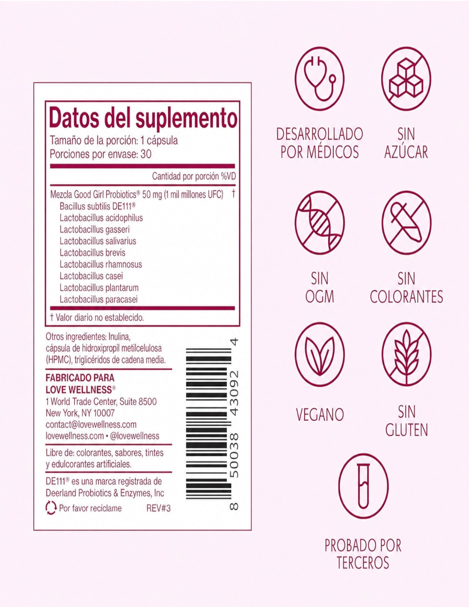 Probióticos para la salud vaginal y del tracto urinario de 30 cápsulas 5