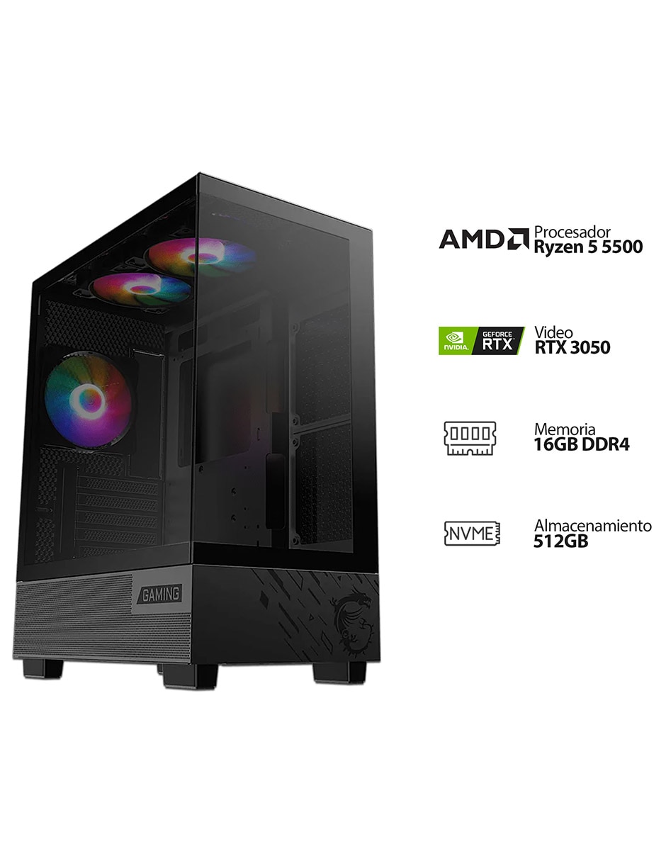 Computadora de escritorio ZeroGravity AMD Ryzen 5 NVIDIA GeForce RTX 3050 16 GB RAM 512 GB Computadora de escritorio ZeroGravity AMD Ryzen 5 NVIDIA GeForce RTX 3050 16 GB RAM 512 GB
