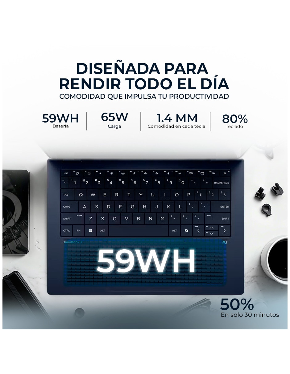 Laptop 2 en 1 touch 14-fm0013dx 14 pulgadas Full HD+ Intel core ultra 5 Integradas 16 GB RAM 512 GB SSD 4