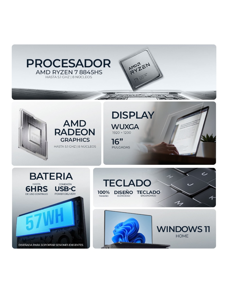 Laptop 2 en 1 touch IdeaPad 5 16AHP9 16 pulgadas WUXGA AMD Ryzen 7 AMD Radeon Graphics 16 GB RAM 1 TB 7
