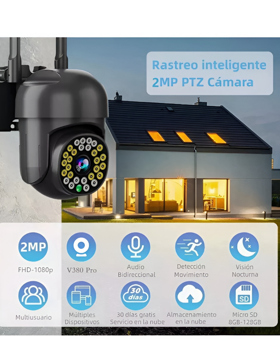 Cámara Wi-Fi de seguridad inalámbrica 4K/UHD 350° para Interior y exterior 3