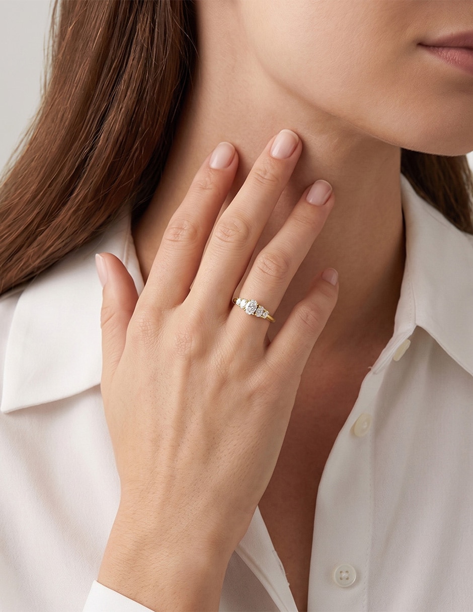 Anillo de compromiso de 10 k zirconia 5