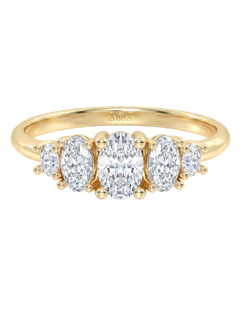 Anillo de compromiso de 14 k zirconia