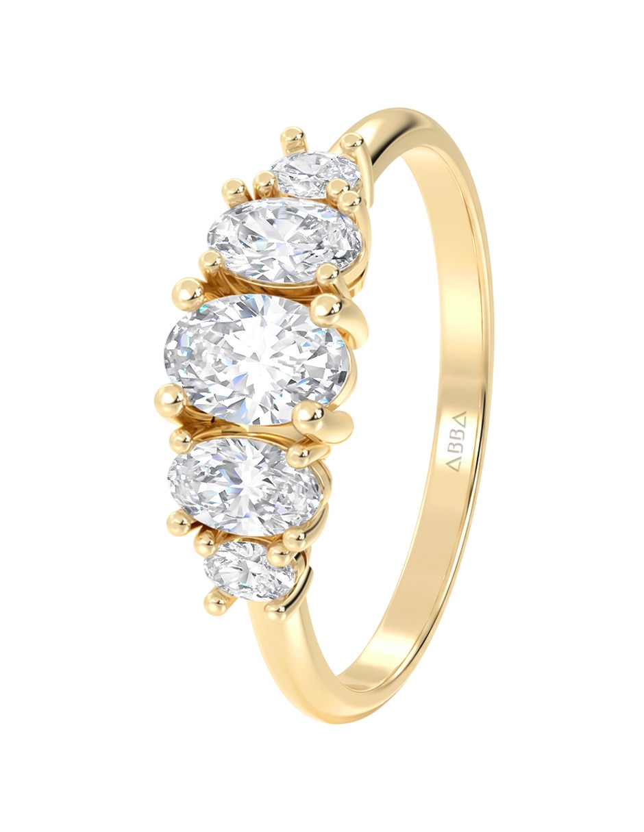 Anillo de compromiso de 14 k zirconia 3