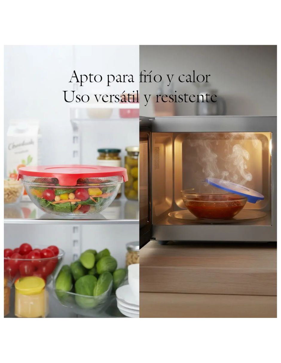 Set contenedores de vidrio y plástico 5 piezas 2