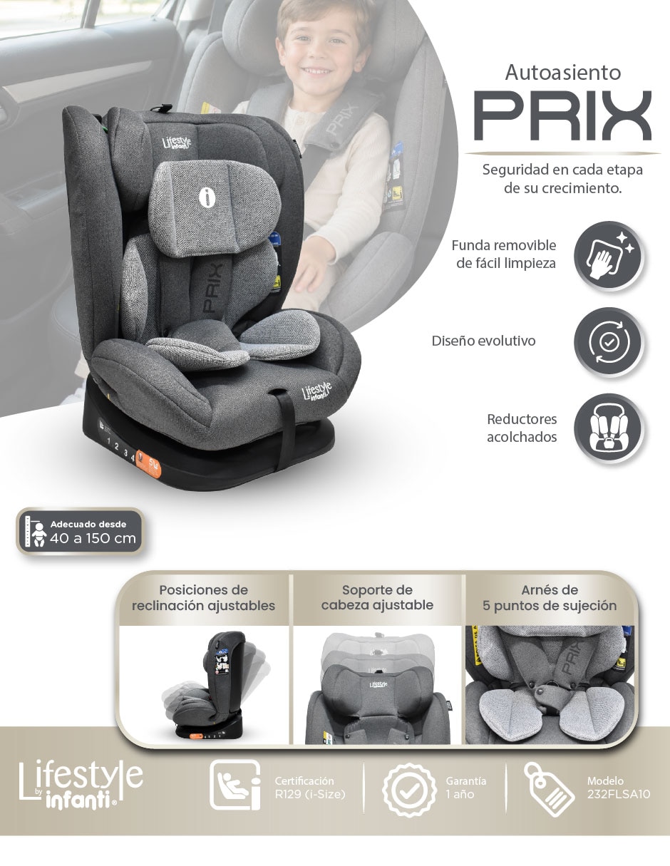 Autoasiento compatible con i-Size Prix 5