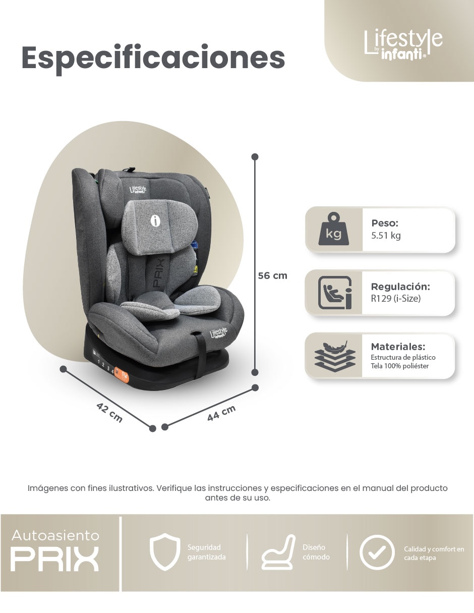 Autoasiento compatible con i-Size Prix 7