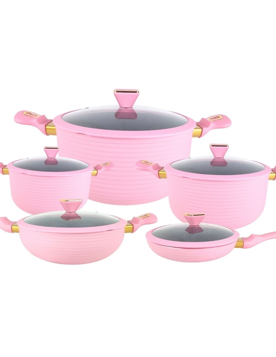 Batería de cocina Marcella de aluminio forjado antiadherente cerámica 10 piezas