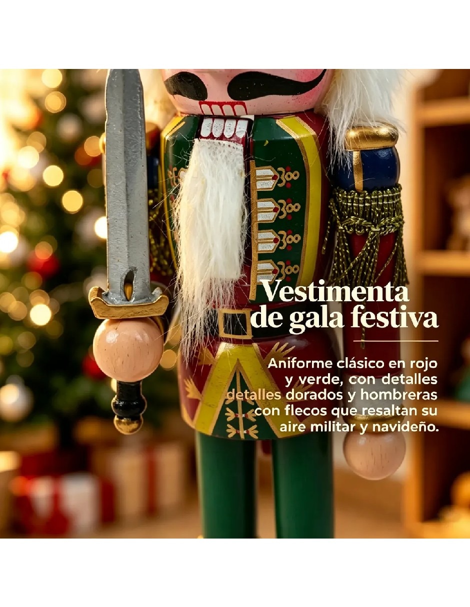 Figura decorativa de cascanueces navidad de madera 2