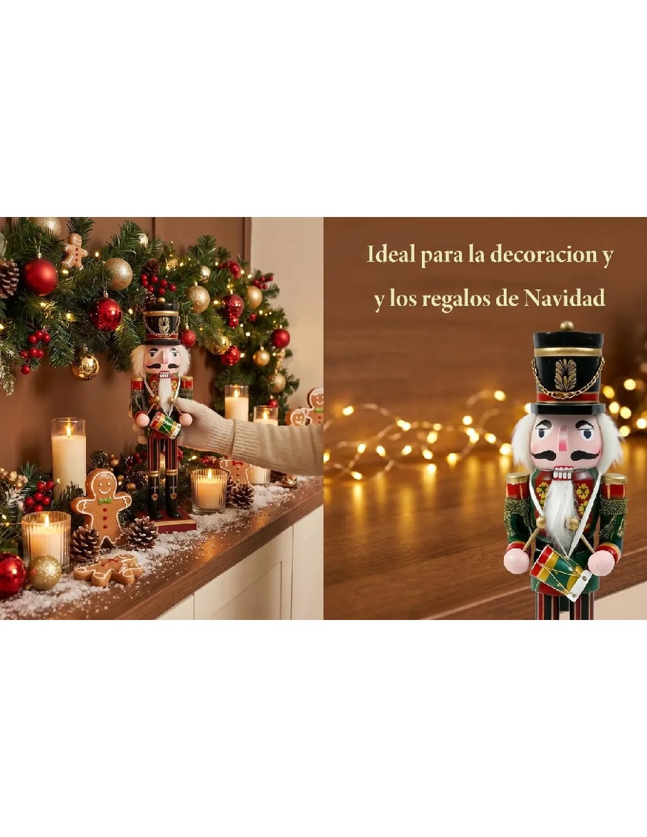 Figura decorativa de cascanueces navidad de madera 4