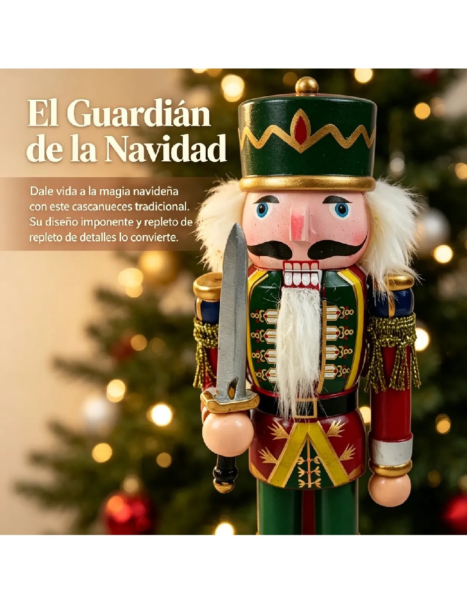 Figura decorativa de cascanueces navidad de madera 5