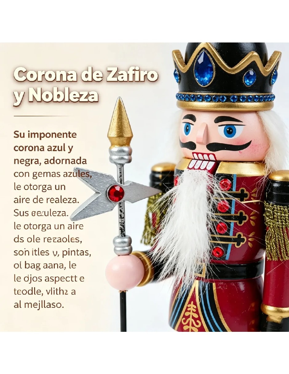 Figura decorativa de cascanueces navidad de madera 3