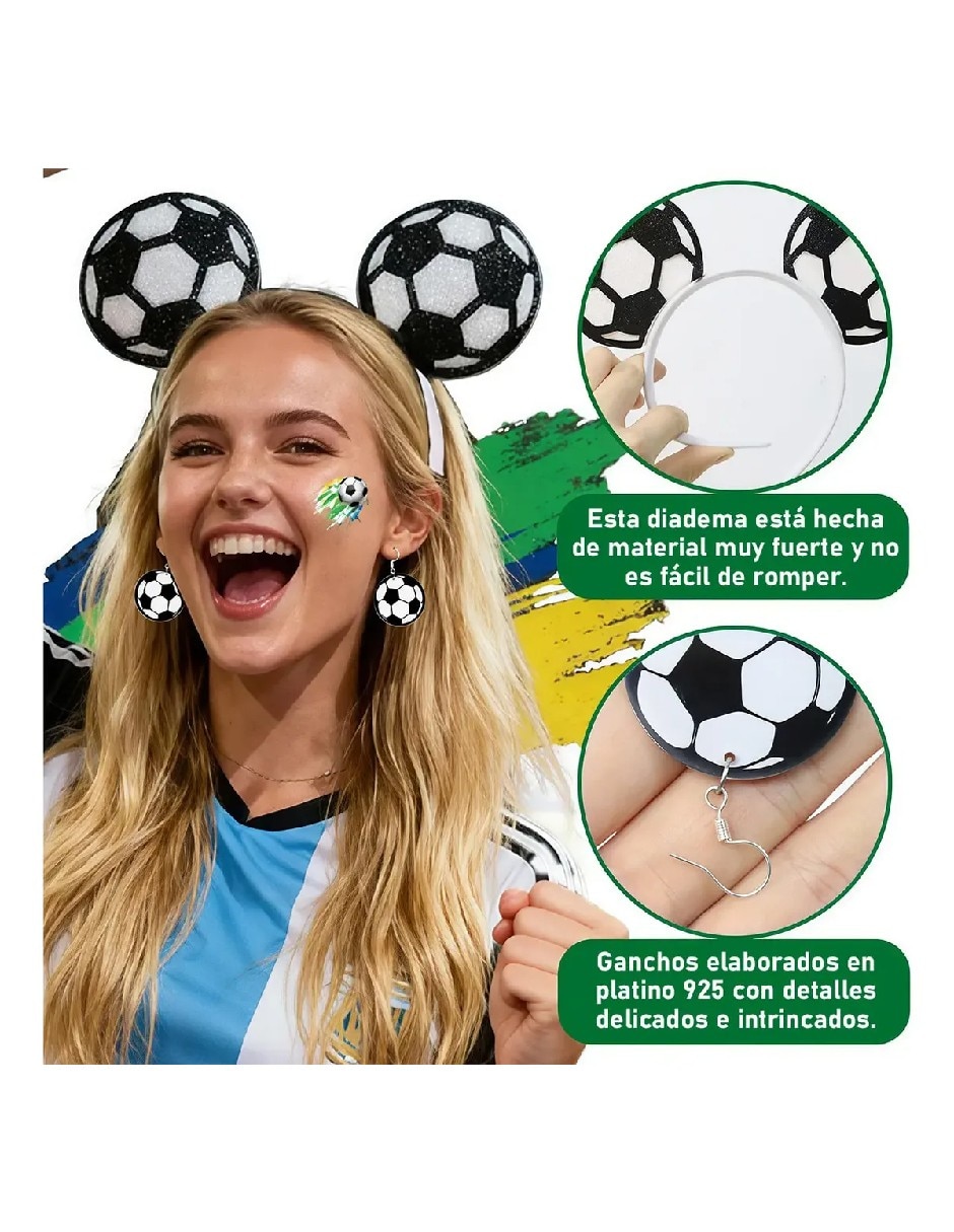 Set de accesorios para disfraz futbolero de mujer 4