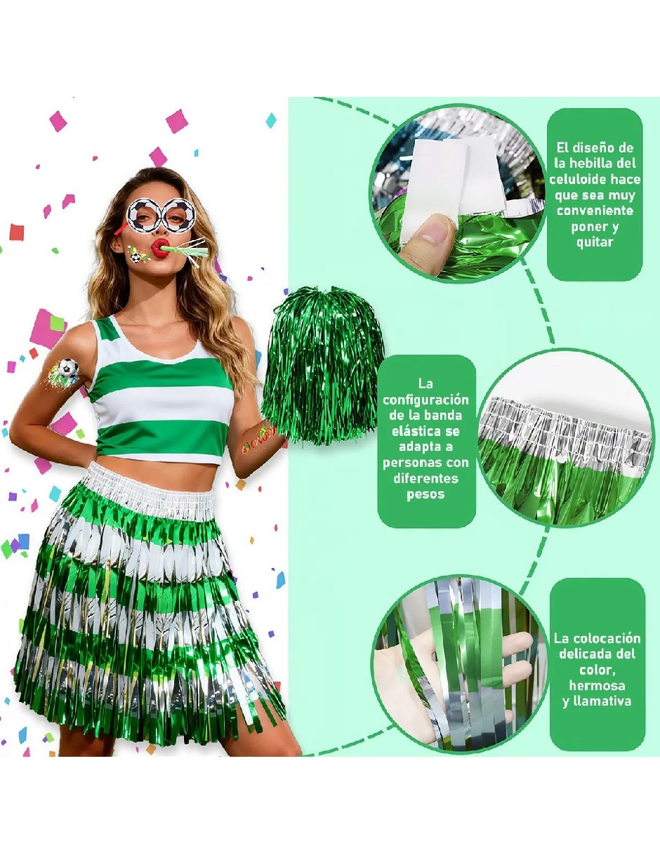 Set de accesorios para disfraz futbolero de mujer 2