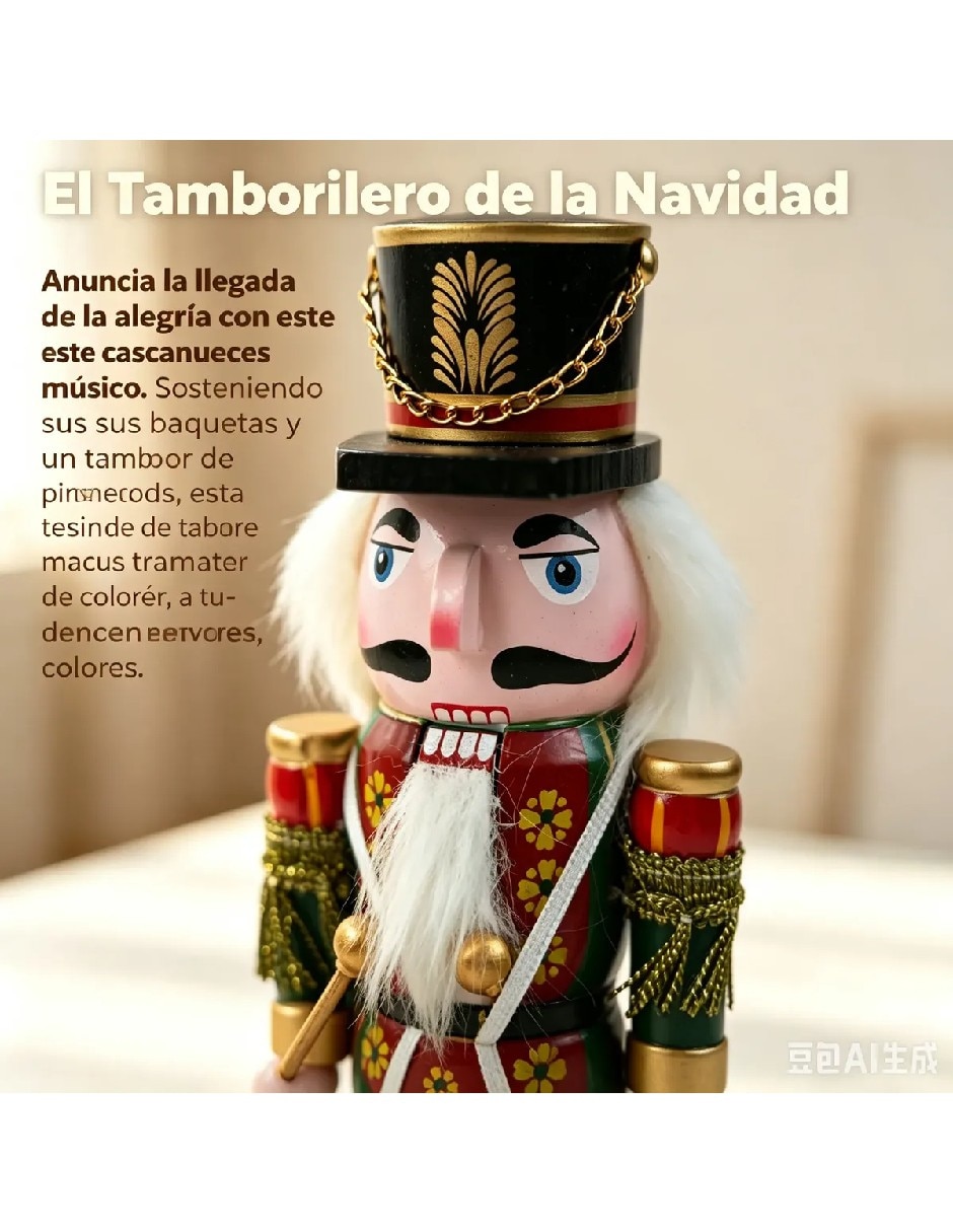 Figura decorativa de cascanueces navidad de madera 2