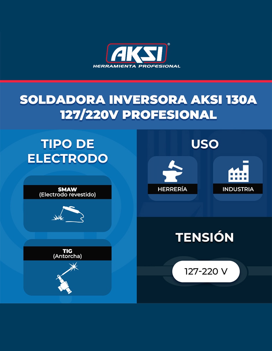 Soldadora Inversora SLDR-INVER-130p-AK 130 A 7