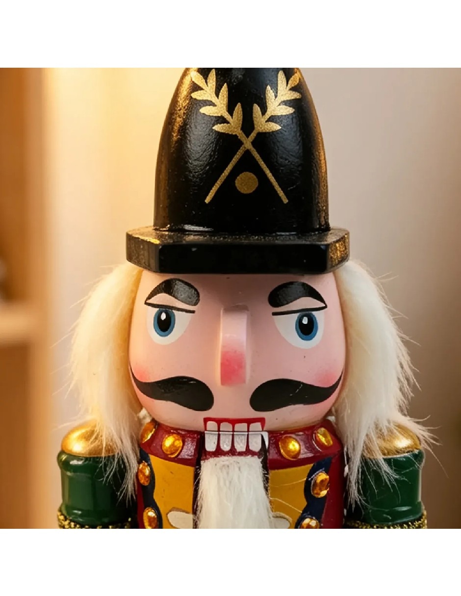 Figura decorativa de cascanueces navidad de madera 2