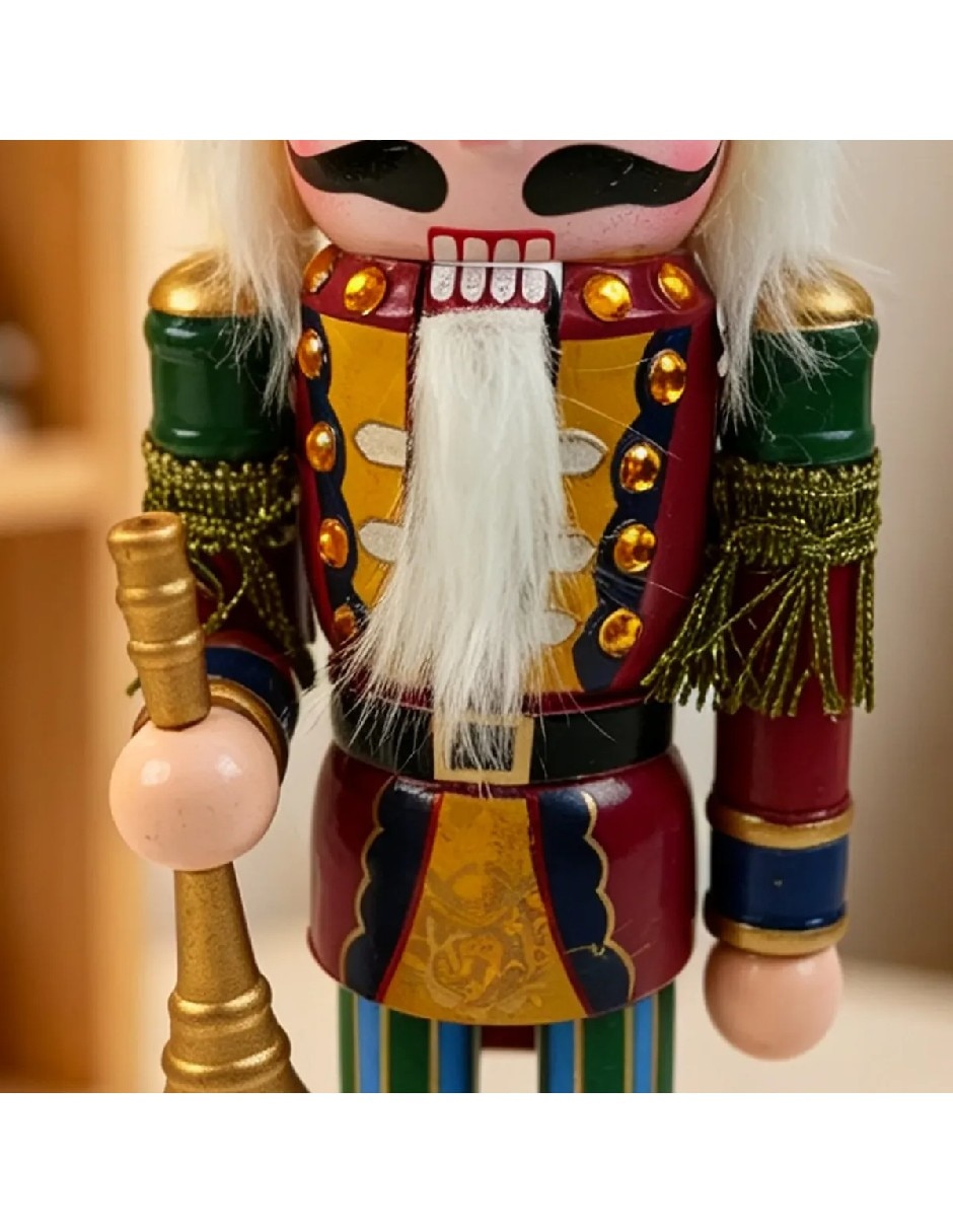 Figura decorativa de cascanueces navidad de madera 3