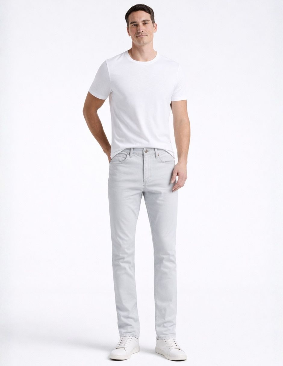 Pantalón casual regular slim de algodón para hombre 2