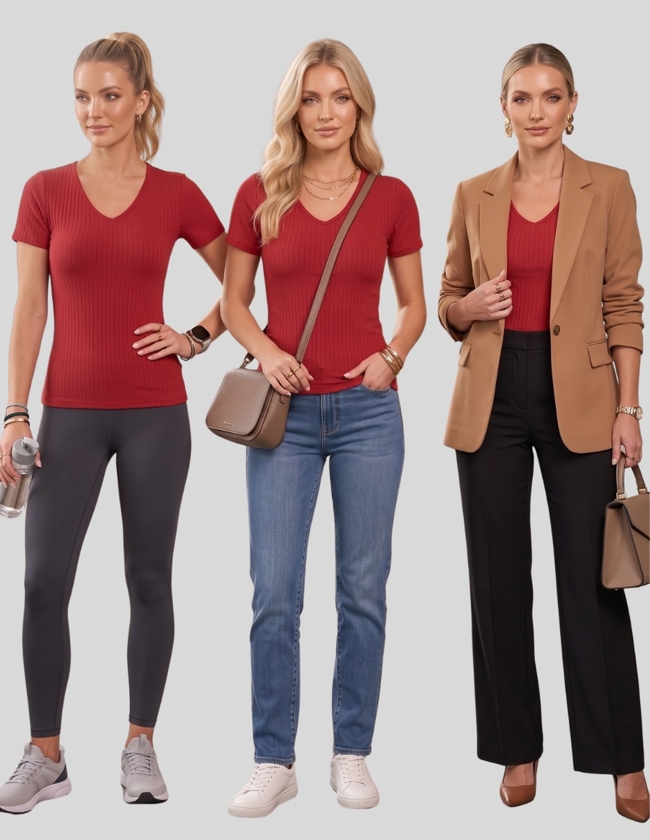 Set blusa manga corta para mujer 7