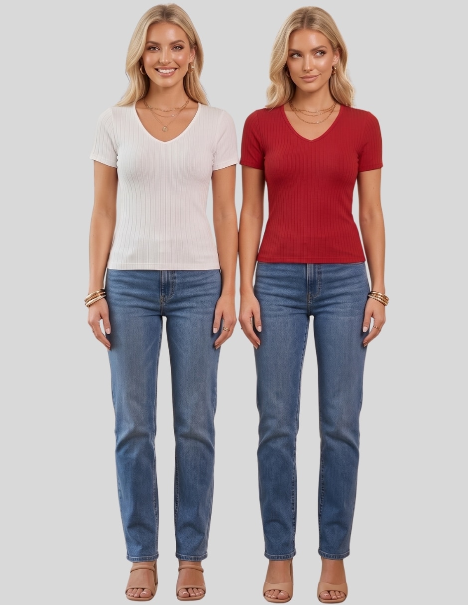 Set blusa manga corta para mujer 3