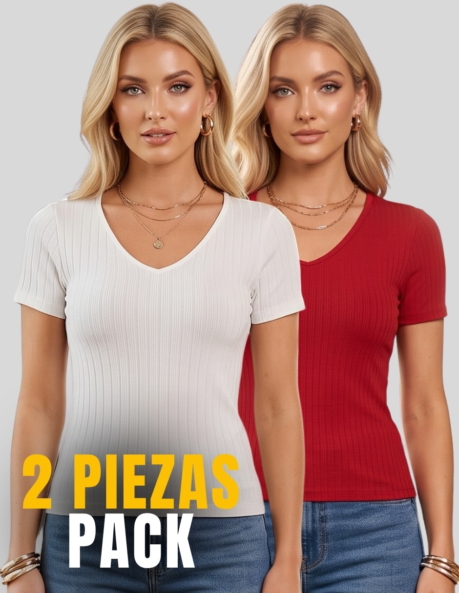 Set blusa manga corta para mujer 6
