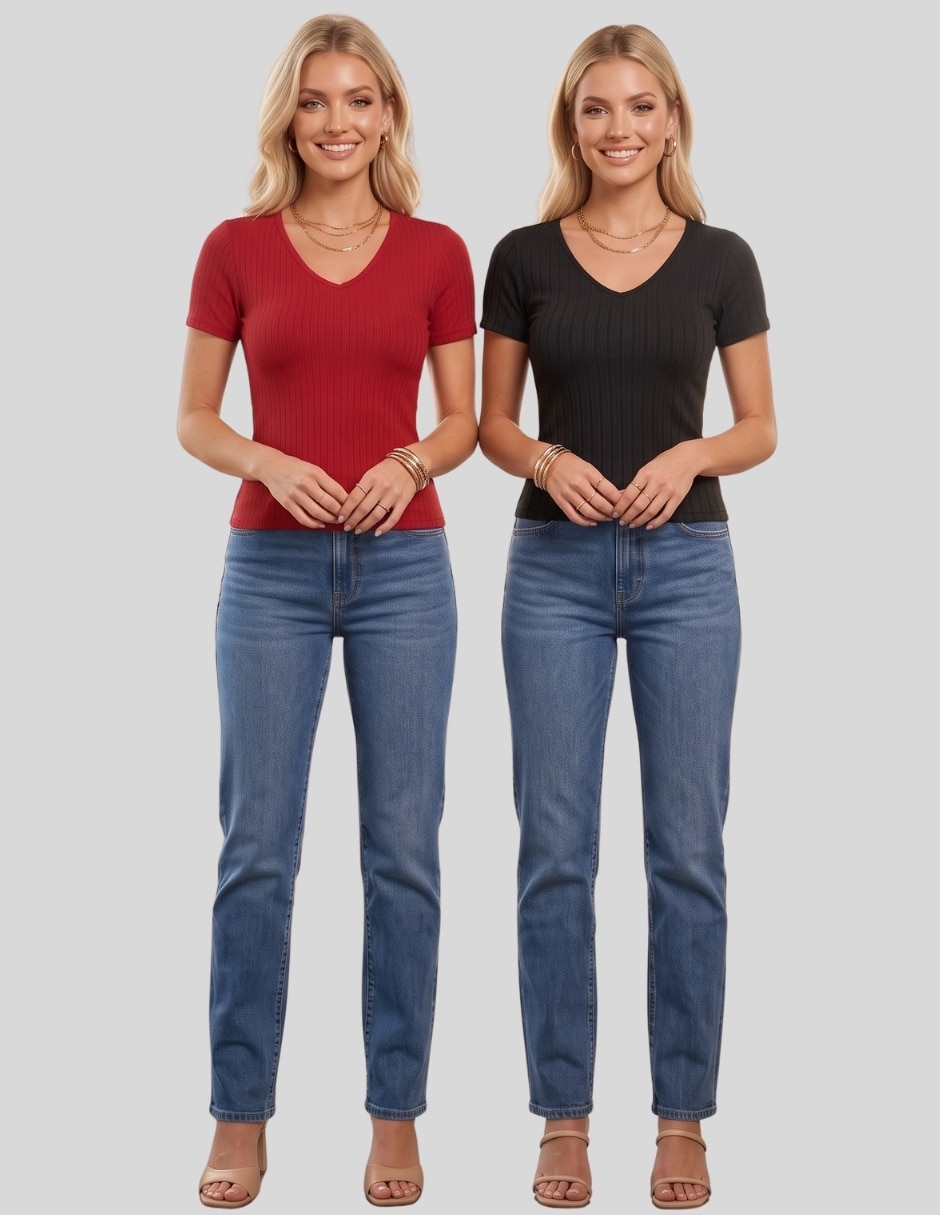 Set blusa manga corta para mujer 5