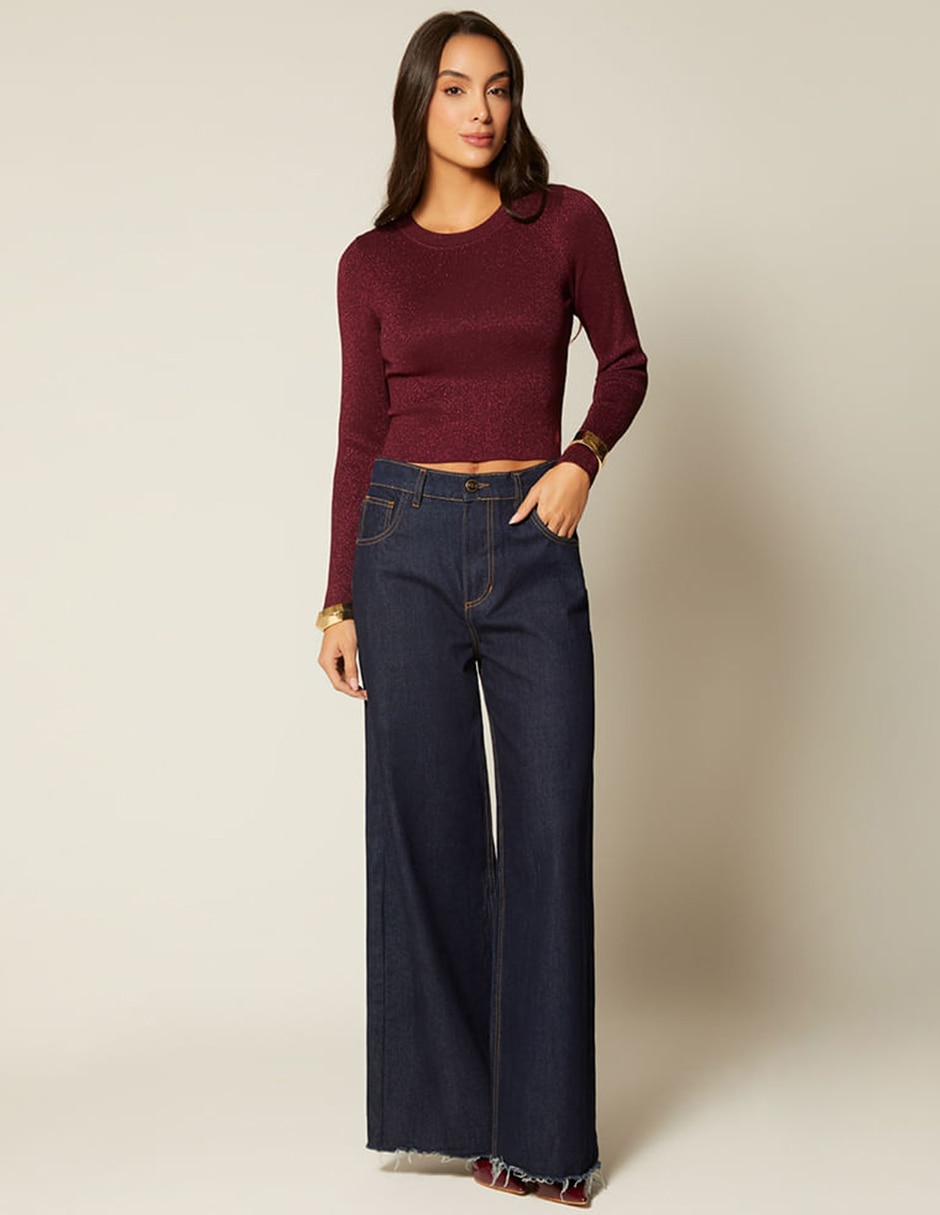 Suéter cuello redondo para mujer 5