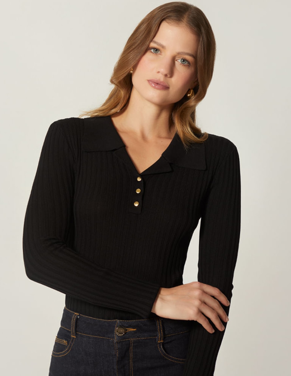 Suéter cuello v para mujer 1