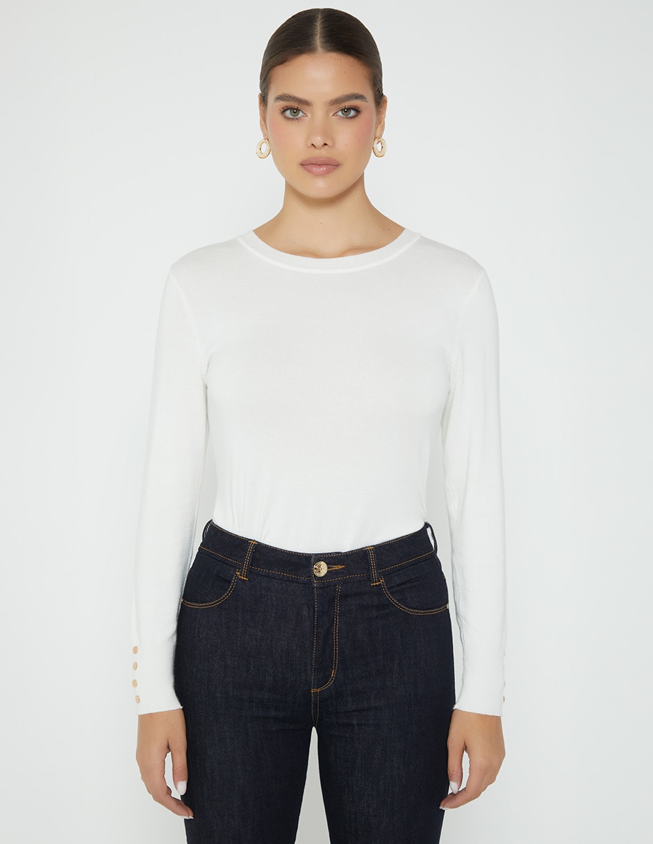 Suéter cuello redondo para mujer Suéter cuello redondo para mujer