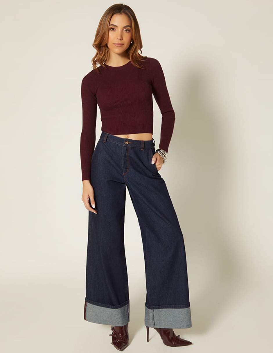 Suéter cuello redondo para mujer 2