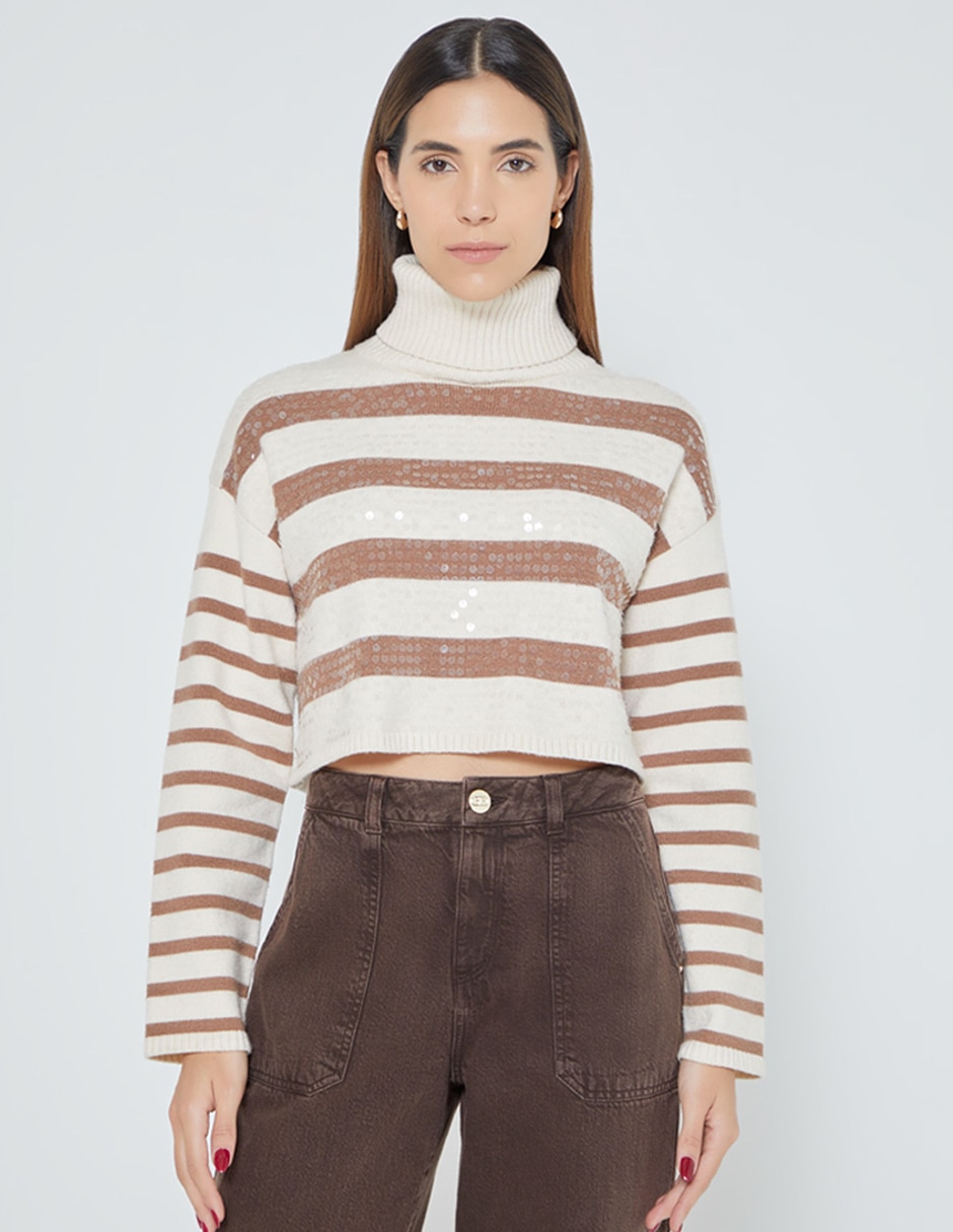 Suéter cuello tortuga para mujer