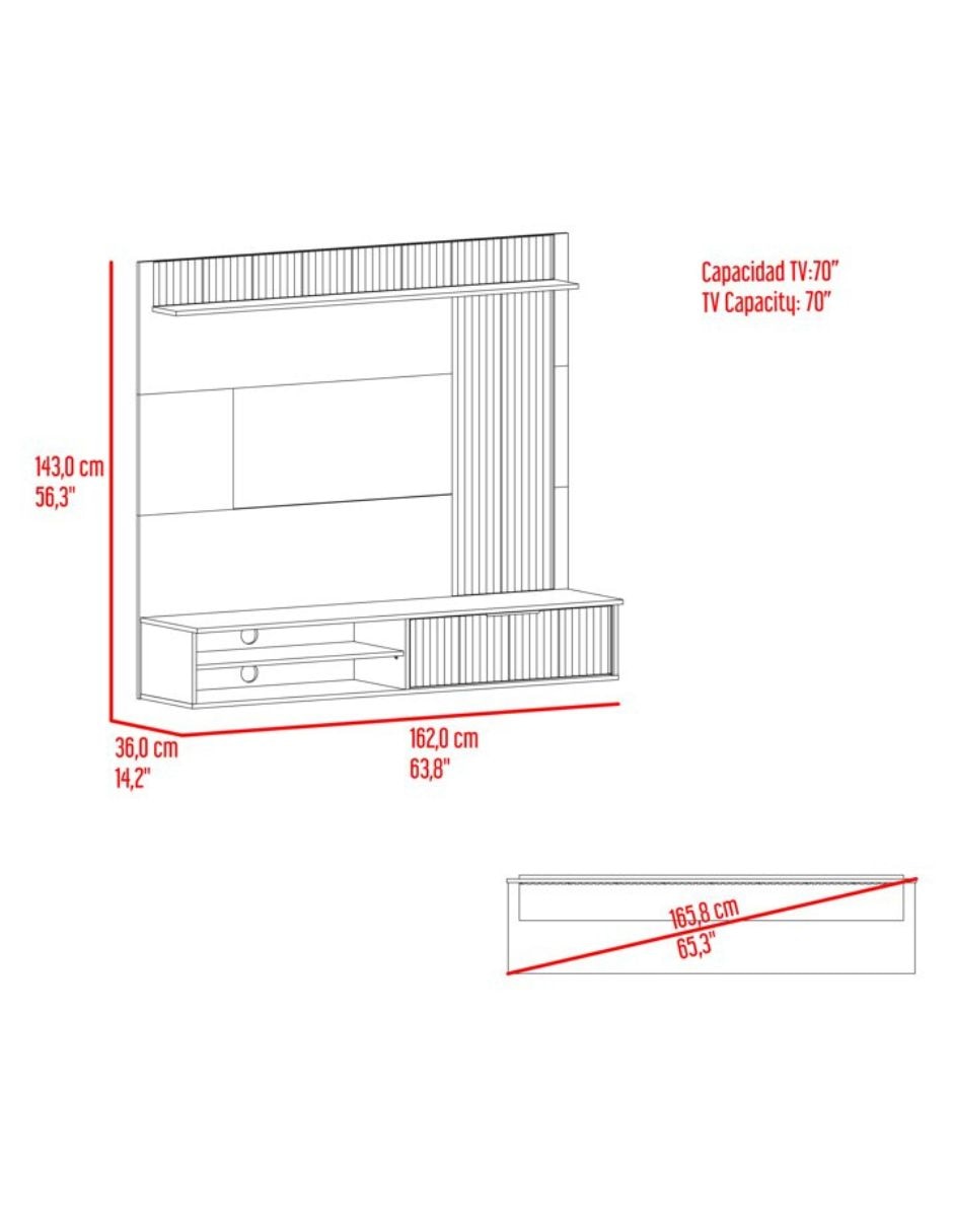 Mueble flotante para tv armable de mdp 8