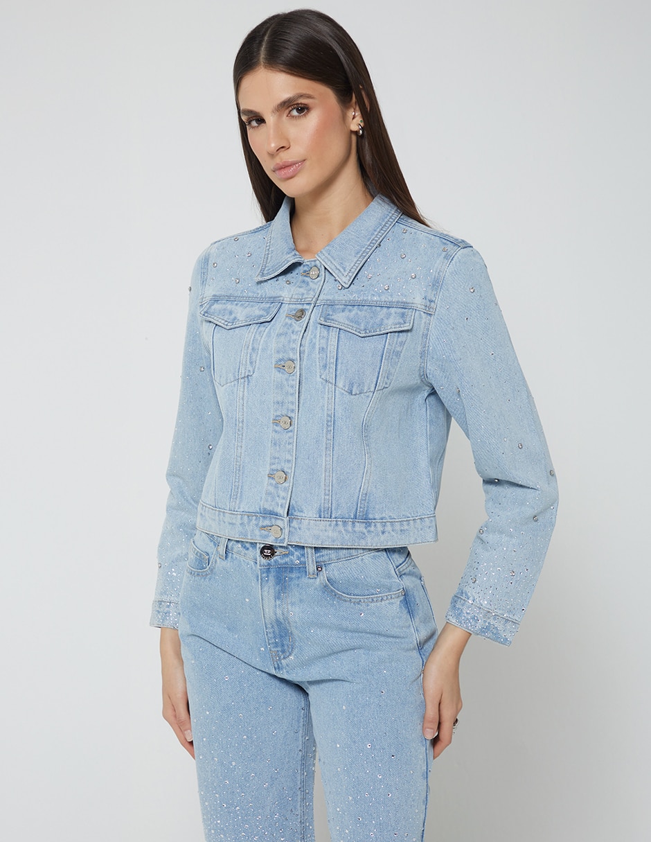 Chamarra denim denim spark de mezclilla para mujer 3
