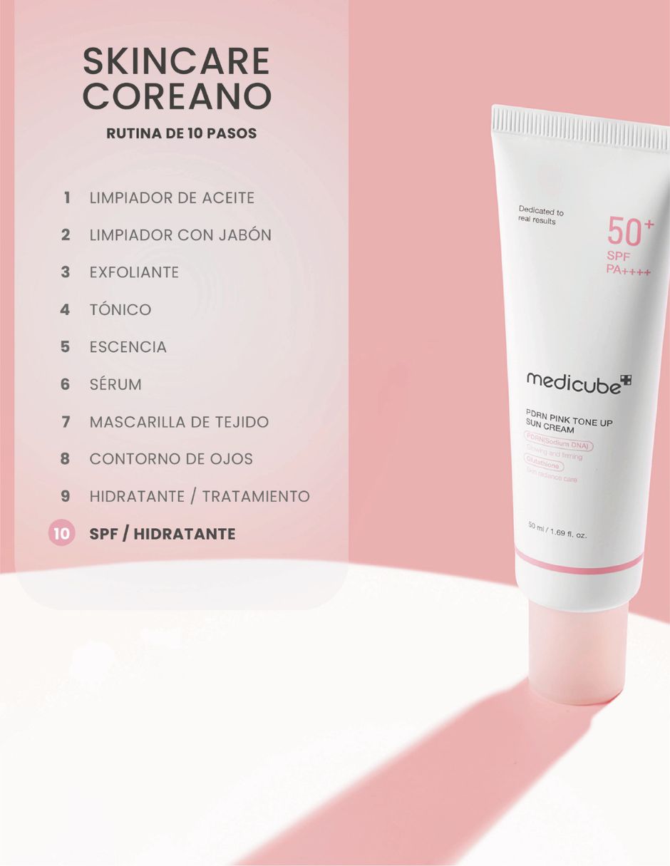 Protector solar FPS 50+ Tone Up PDRN Pink Iluminadora 50 ml 2