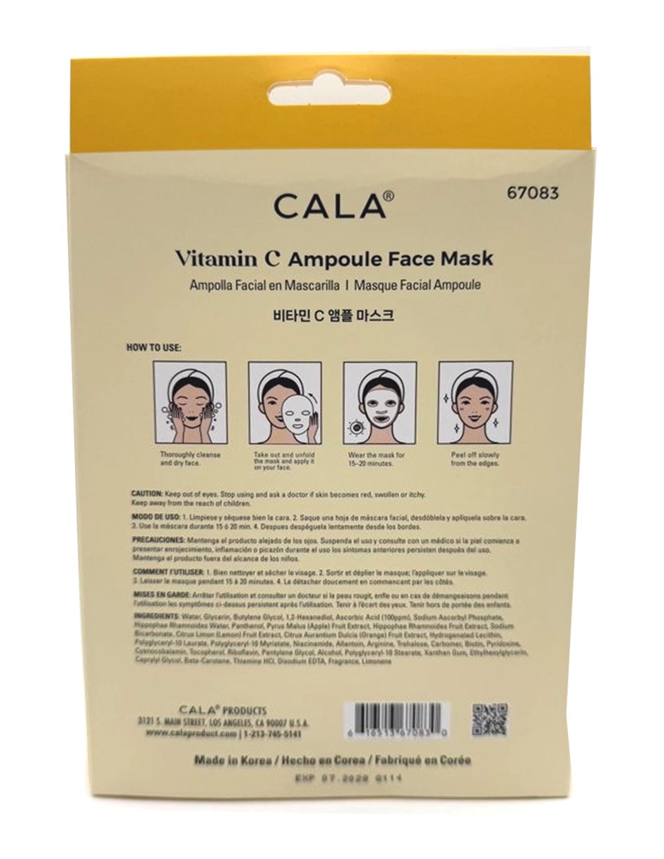 Mascarilla facial Ampolleta con Vitamina C antioxidante Cala