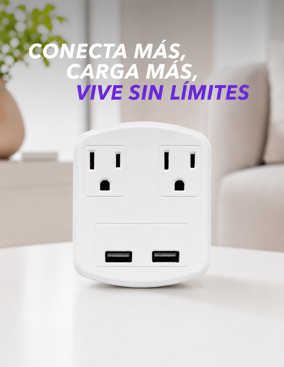 Multicontacto SX-1512 de 2 salidas y 2 puertos USB 3