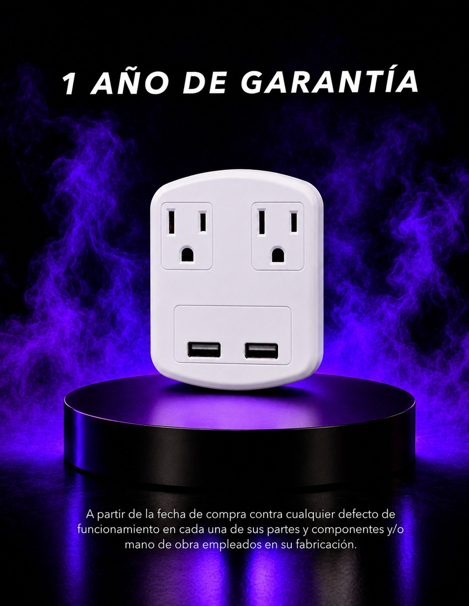 Multicontacto SX-1512 de 2 salidas y 2 puertos USB 6