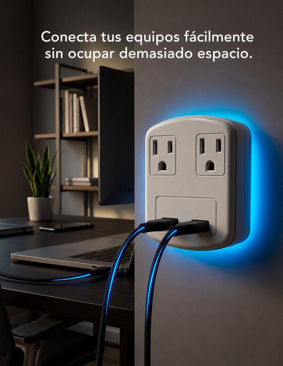 Multicontacto SX-1512 de 2 salidas y 2 puertos USB 7