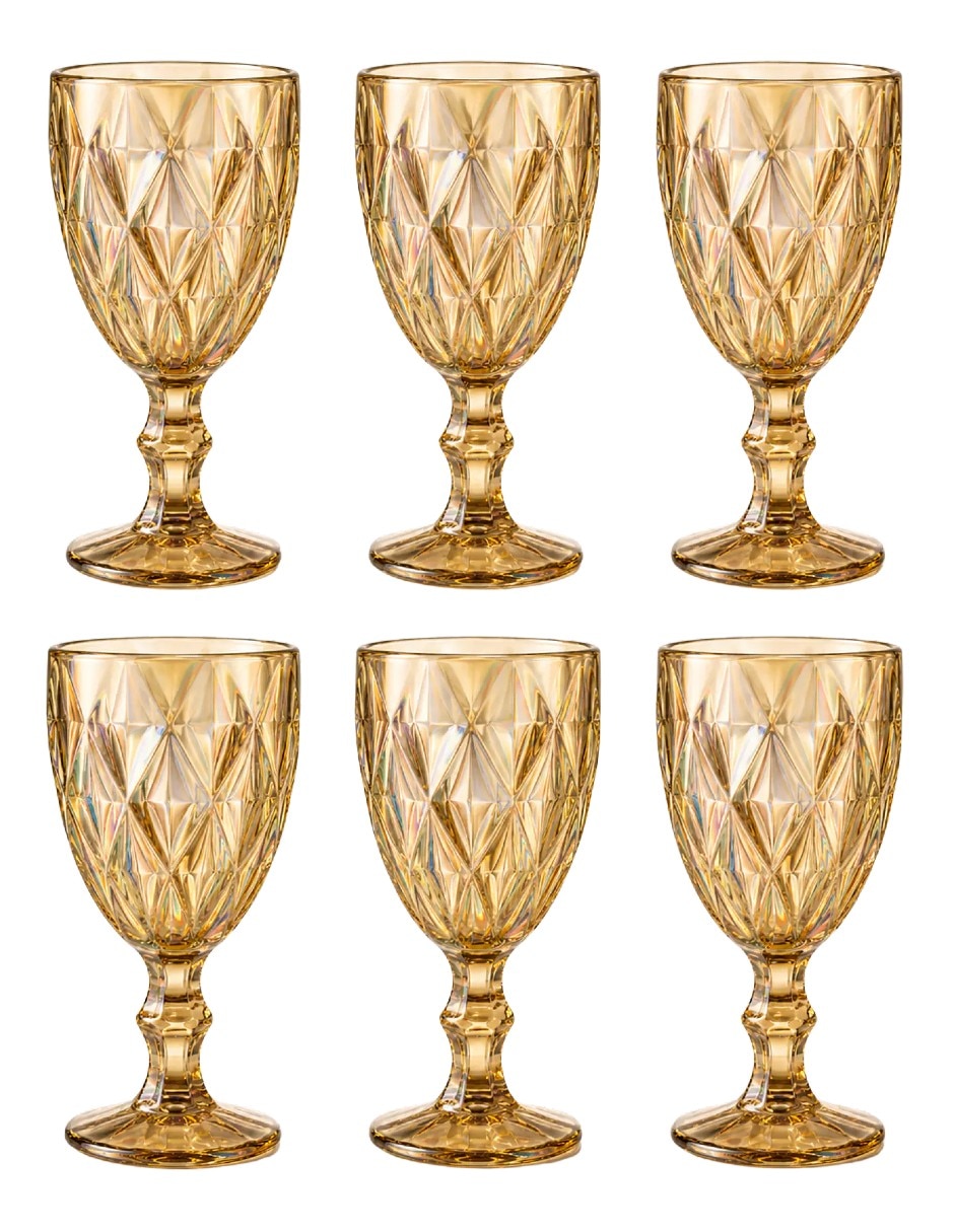 Set de copas de vidrio 6 piezas Set de copas de vidrio 6 piezas