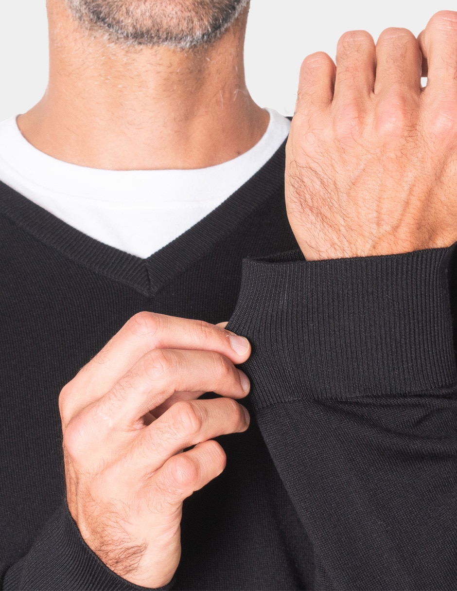 Suéter cuello v para hombre 4