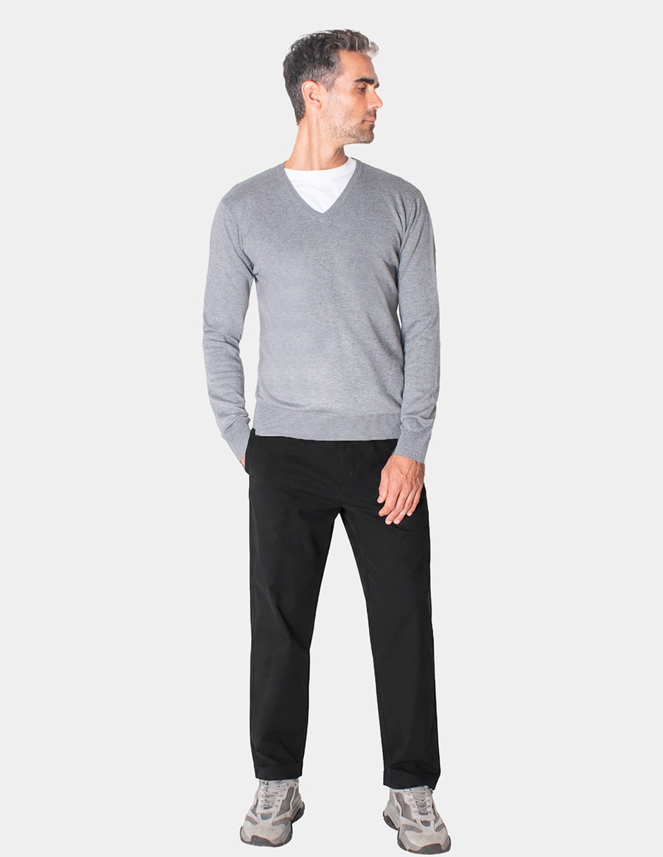 Suéter cuello v para hombre 5