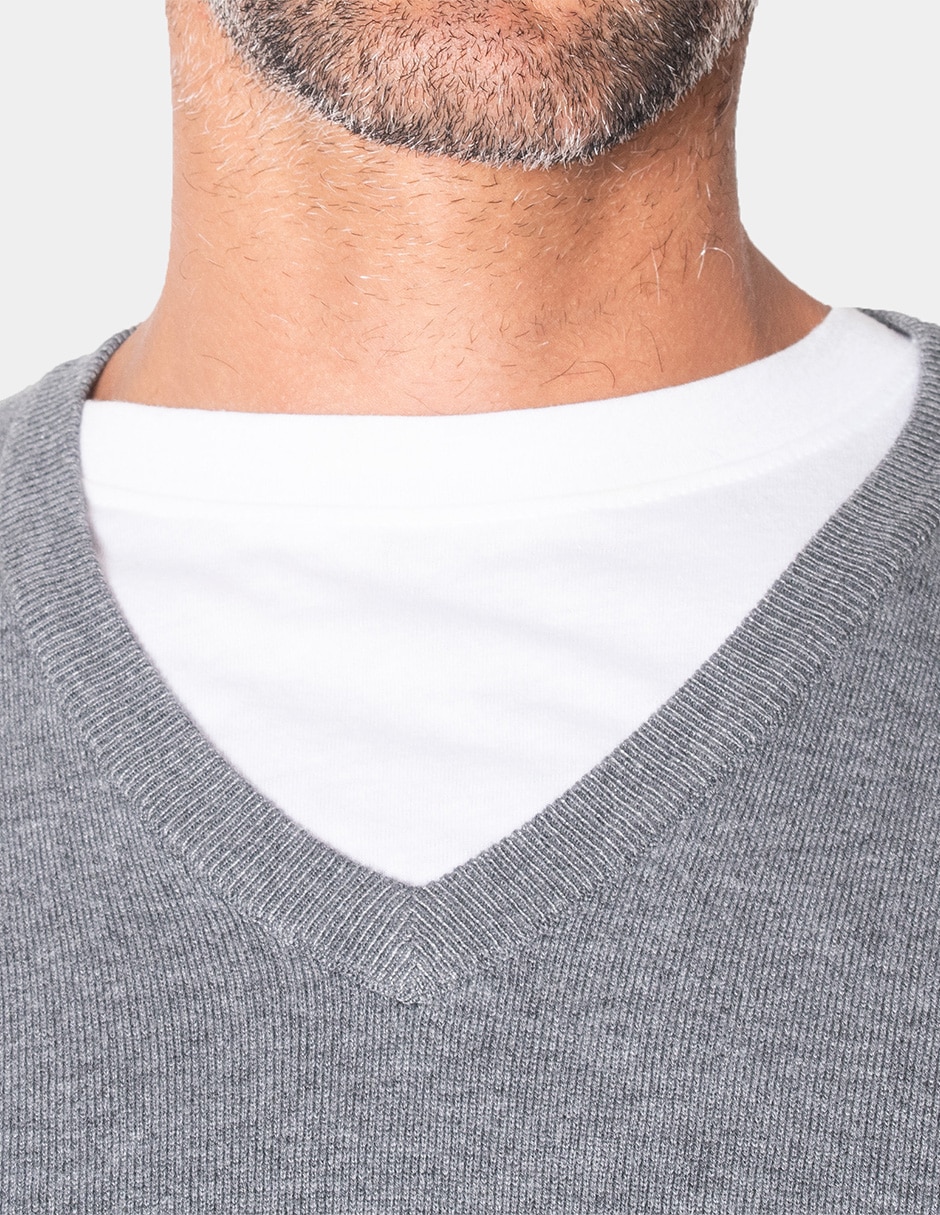 Suéter cuello v para hombre 3