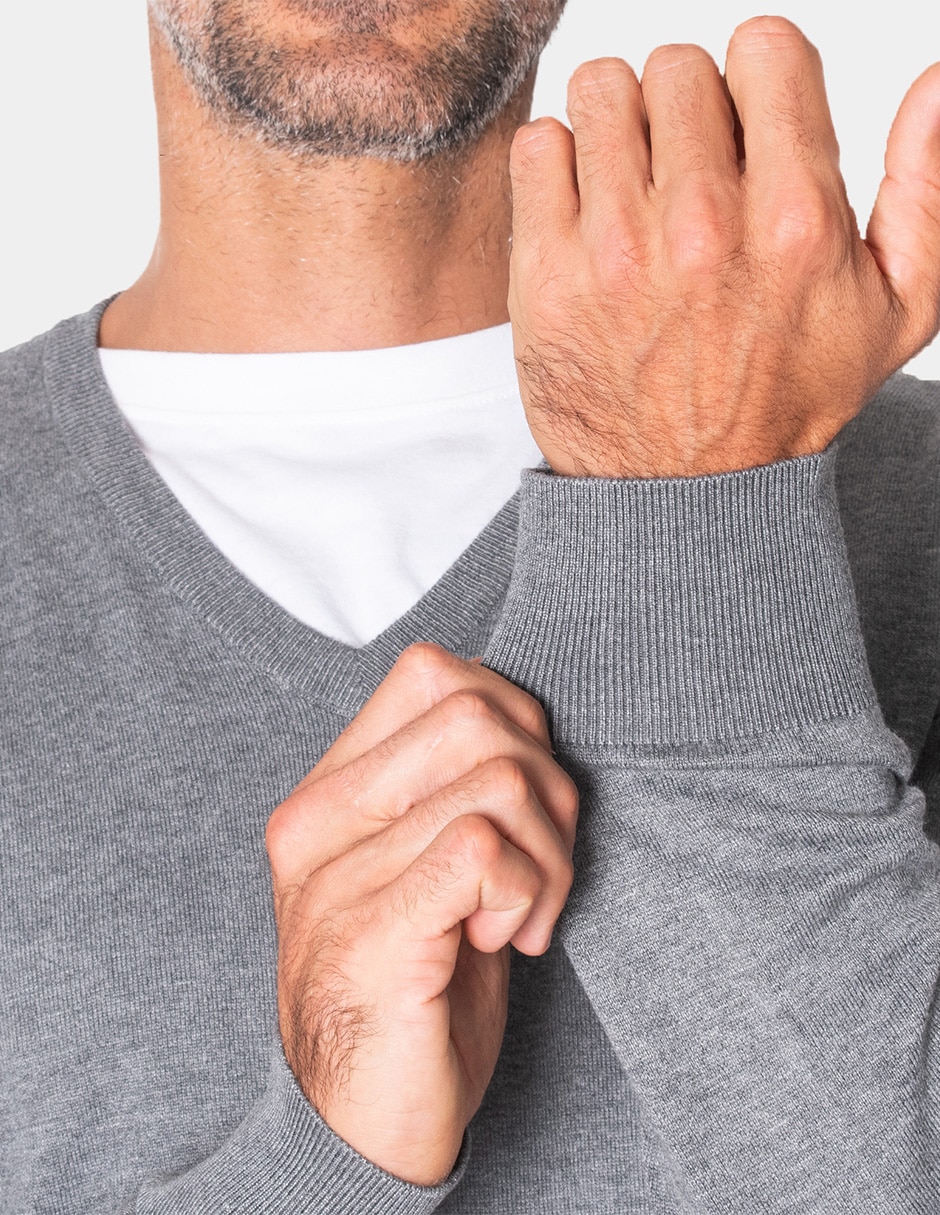 Suéter cuello v para hombre 2