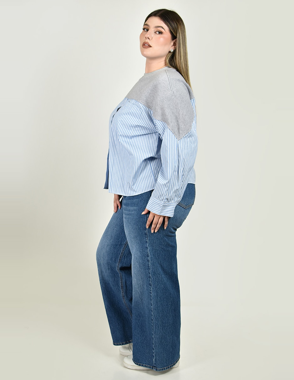 Blusa camisera manga larga para mujer 6