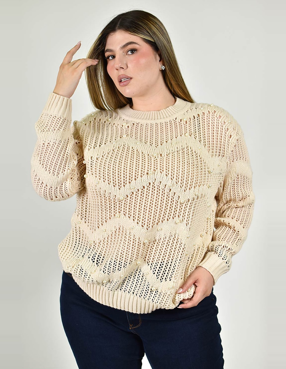 Suéter cuello redondo para mujer