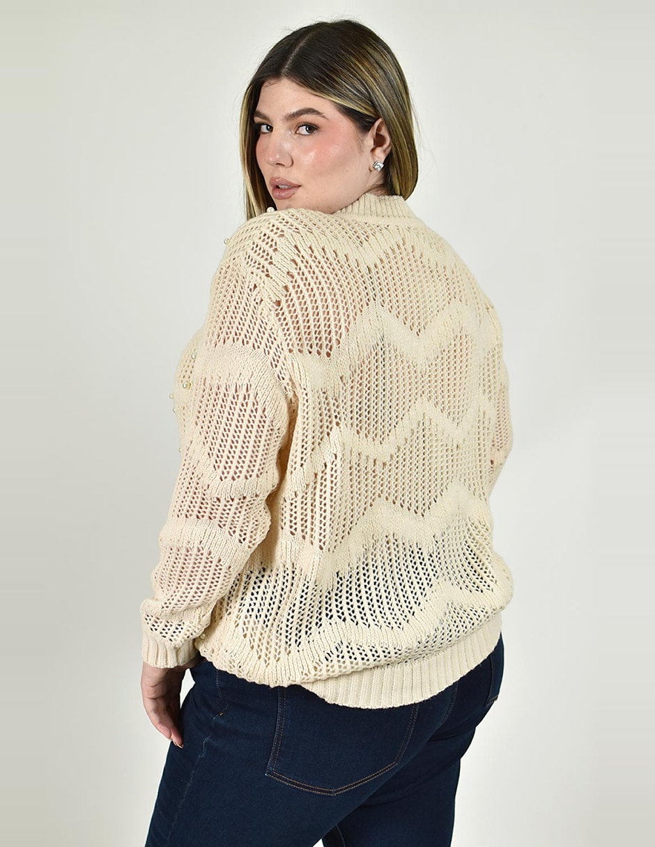Suéter cuello redondo para mujer
