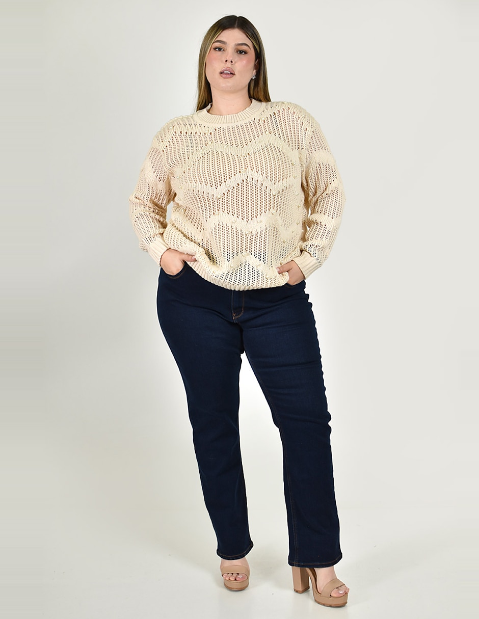 Suéter cuello redondo para mujer